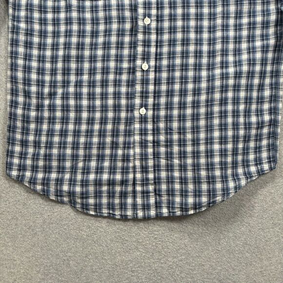Polo Ralph Lauren Men's Button Up Shirt Linen‎ Cotton Blend Plaid Blue Size M - Picture 4 of 11